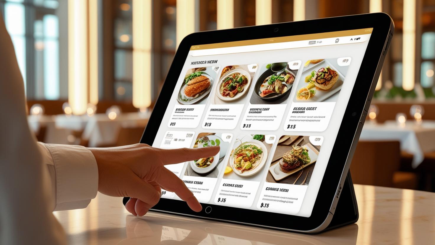 نمونه منوی دیجیتال تعاملی در یک رستوران با قابلیت سفارش آنلاین